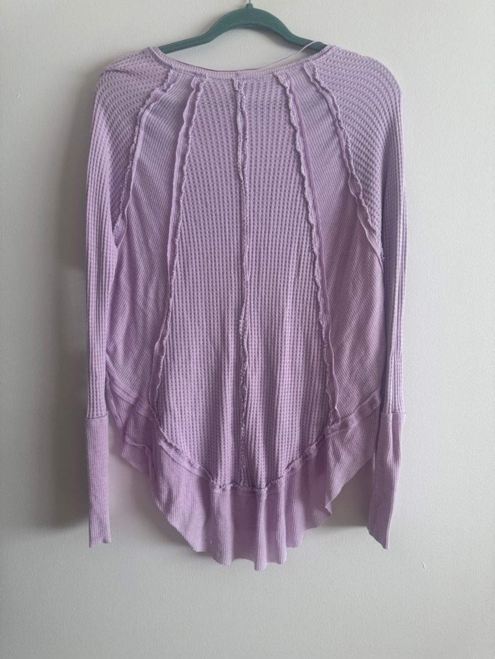 We The Free Lavender Waffle-Knit Long Sleeve Top - Picture 3 of 3